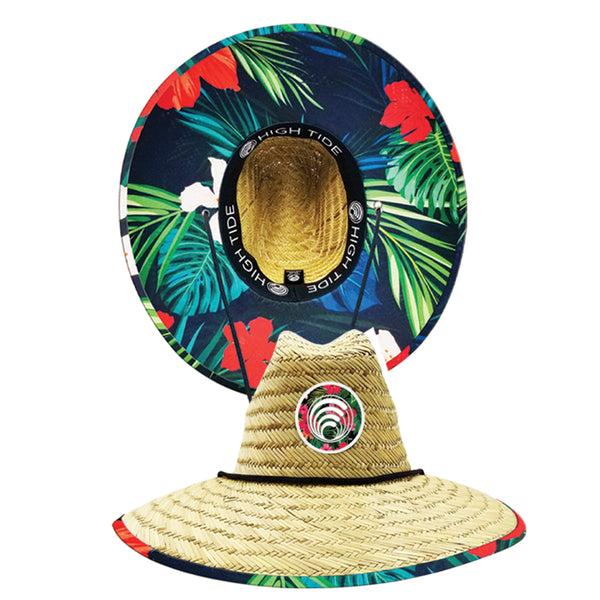High Tide Hibiscus Youth Straw Hat – floral kids sun hat for beach, summer vacations, and outdoor fun
