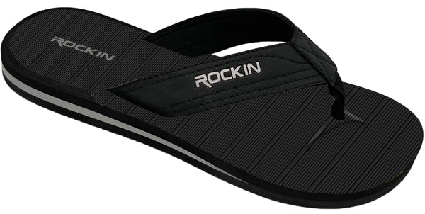 Rockin Comfort Plus men's flip flops with cushioned footbed and arch support for all-day comfort