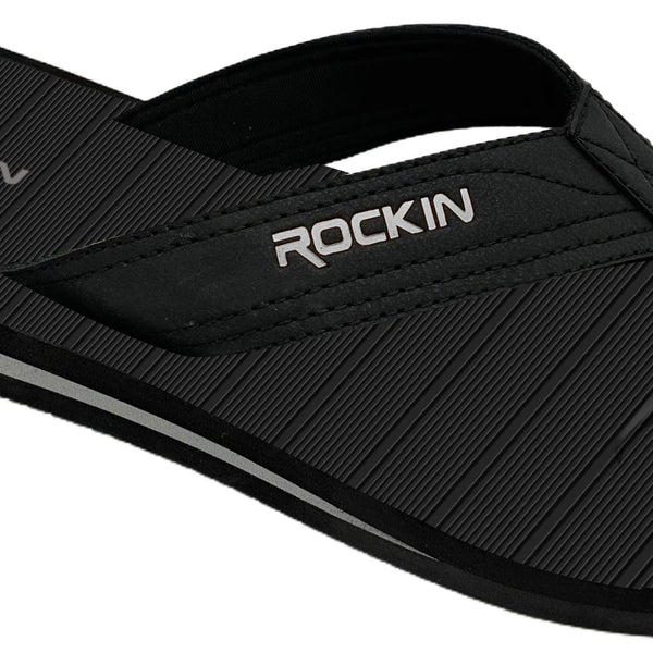 Rockin Comfort Plus men's flip flops with cushioned footbed and arch support for all-day comfort