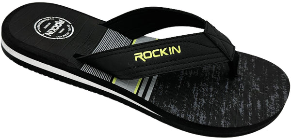 Rockin Static Stripes men's flip flops with bold striped design and cushioned comfort for summer wear