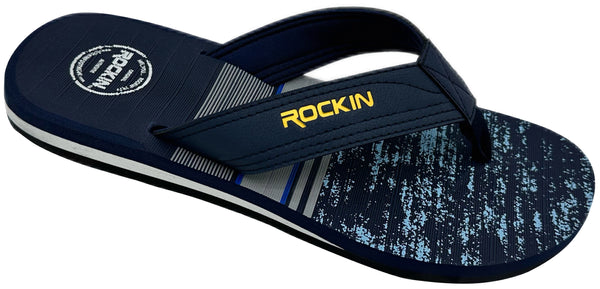 Rockin Static Stripes men's flip flops with bold striped design and cushioned comfort for summer wear