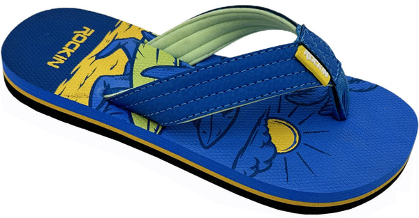 Shark-themed kids flip flops perfect for beach, pool, and everyday summer adventures