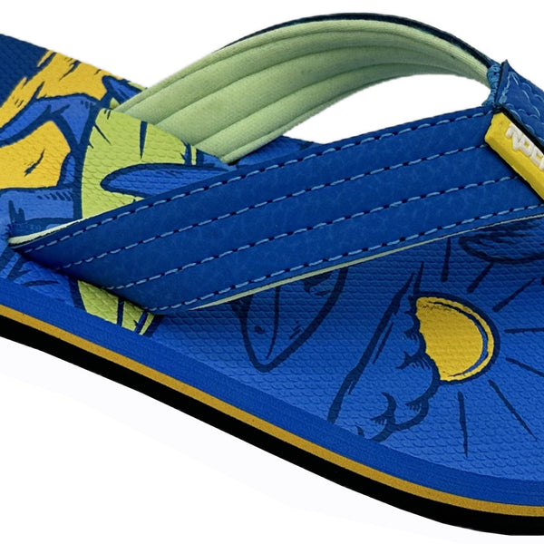 Shark-themed kids flip flops perfect for beach, pool, and everyday summer adventures