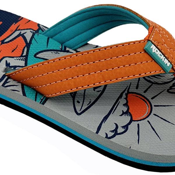 Kids surf shark flip flops – vibrant summer sandals for beach, pool, or everyday adventure