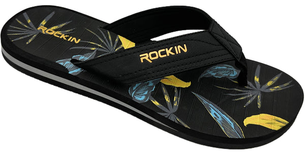 Rockin Tropical Comfort flip flops with soft footbed and tropical style for everyday summer wear