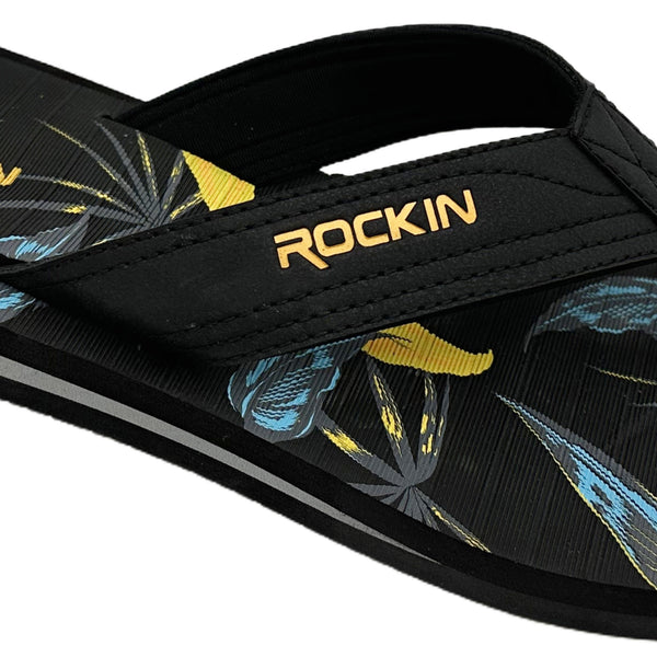 Rockin Tropical Comfort flip flops with soft footbed and tropical style for everyday summer wear