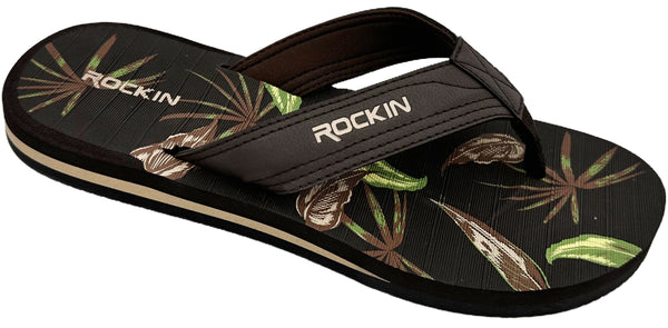 Rockin Tropical Comfort flip flops with soft footbed and tropical style for everyday summer wear