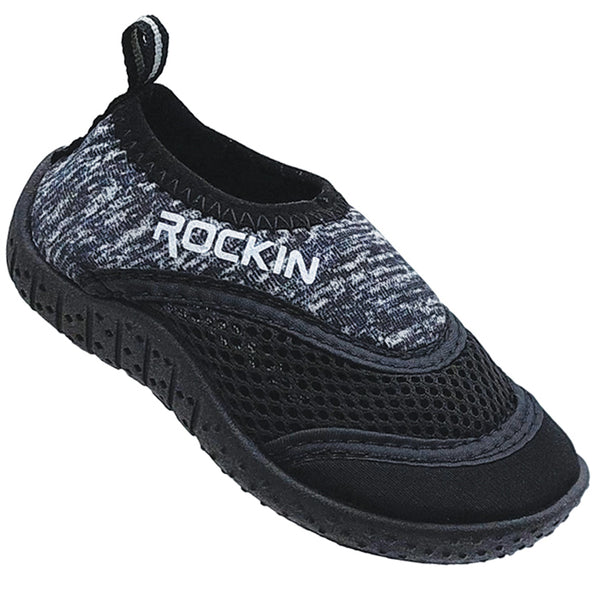 Aqua Carbon Toddlers Aqua Socks, modern carbon design with slip-resistant sole for water activities.