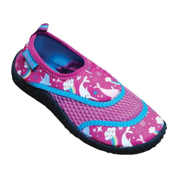 Aqua Narwhal Kids Aqua Socks with non-slip soles, perfect for water activities and beach fun