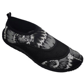 Aqua Tie Dye Kids Aqua Socks with quick-drying fabric and non-slip grip for water fun.