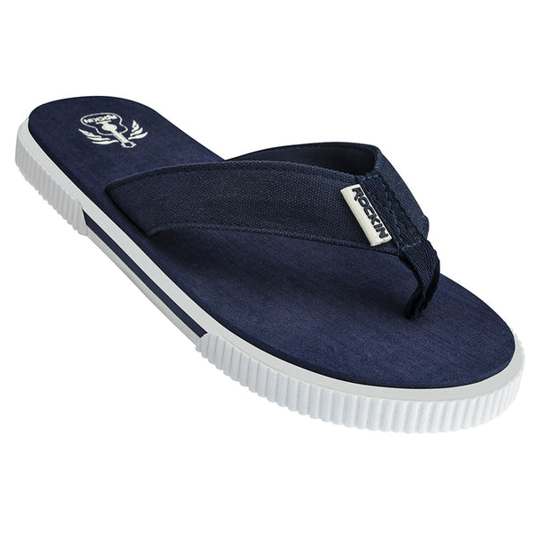 Canvas men’s flip flops with durable straps and cushioned comfort for easy summer wear