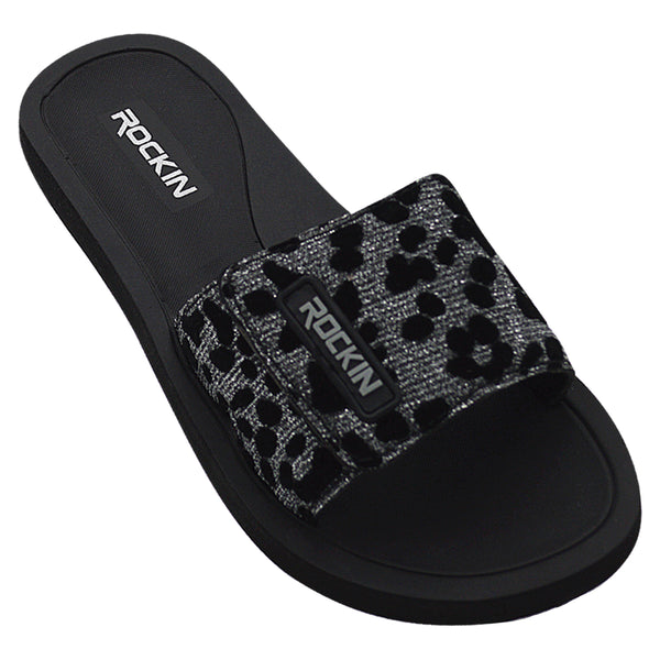 Bold and chic leopard strap slides for women, ideal for vacations and everyday casual wear