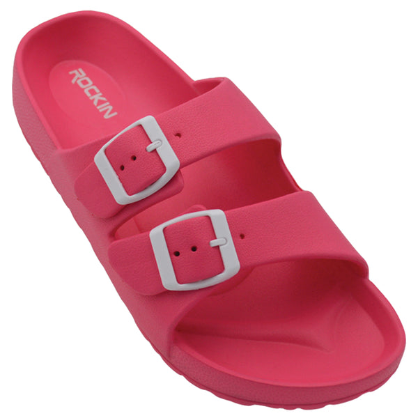 Lightweight and comfortable unisex Huntington slides with modern buckle design for all-day wear