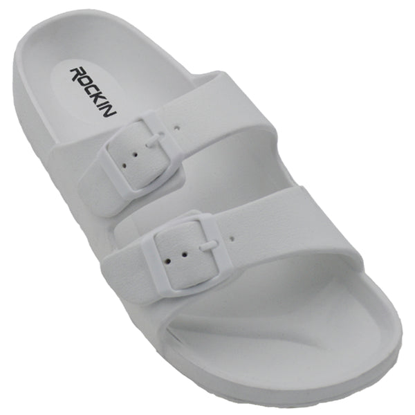 Lightweight and comfortable unisex Huntington slides with modern buckle design for all-day wear