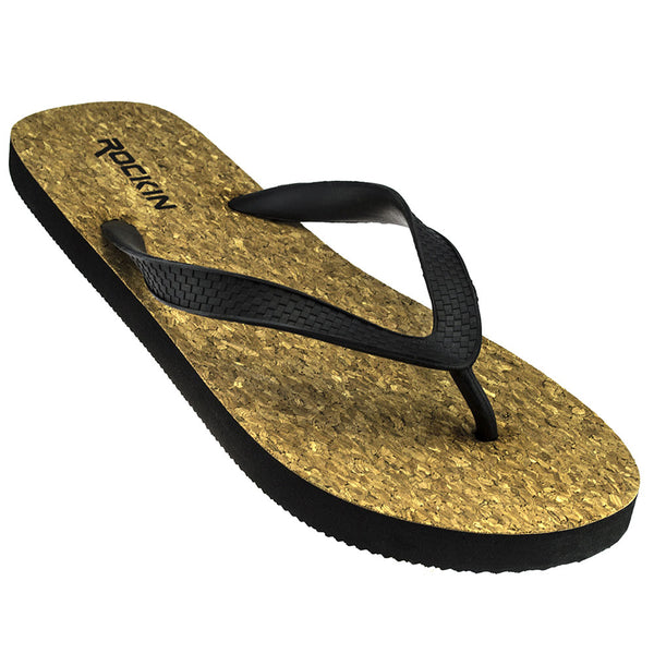 Cork men’s flip flops with eco-friendly cork footbed and cushioned comfort for summer wear