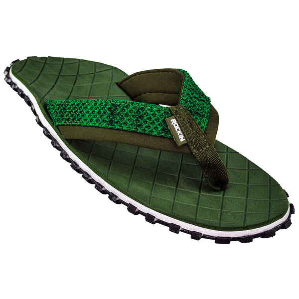 Diamond Runner Men's Flip Flops with cushioned sole and diamond-textured footbed for style