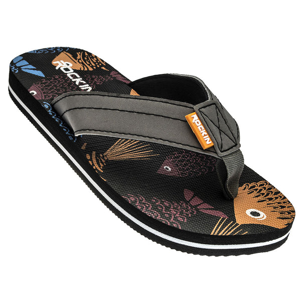 Fish kids flip flops with playful design and cushioned comfort for water fun and beach days
