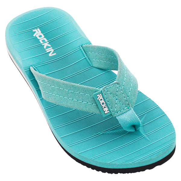 Affordable kids flip flops in bright colors, made for all-day comfort and summer playtime fun