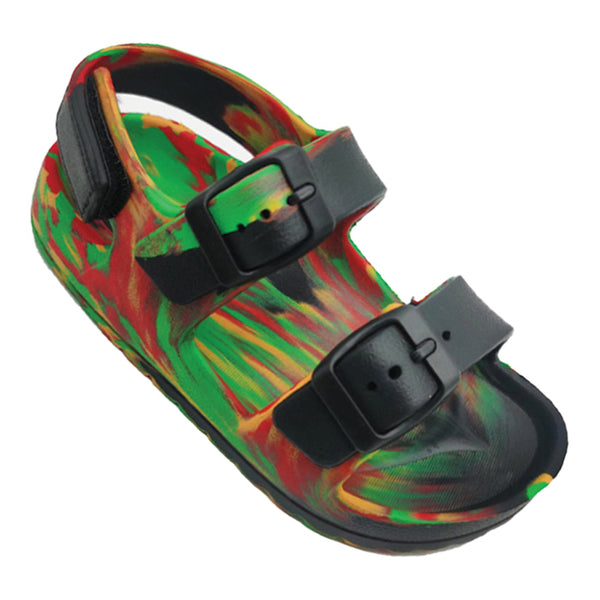 Kids and toddlers Huntington Buckle Slides with adjustable strap and cushioned footbed.