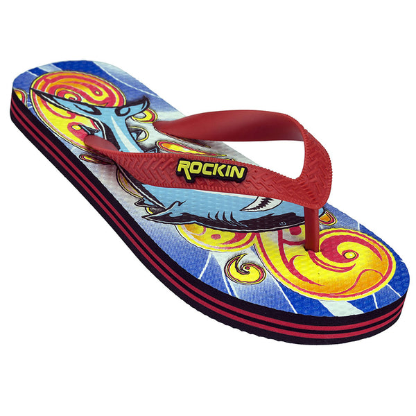Sharky kids flip flops with cool design and cushioned comfort for ocean-inspired adventures