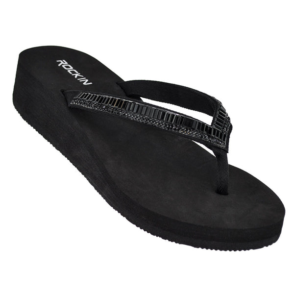 Comfortable Rhinestone Wedge Women's Wedges with slip-on design and cushioned footbed for all-day wear