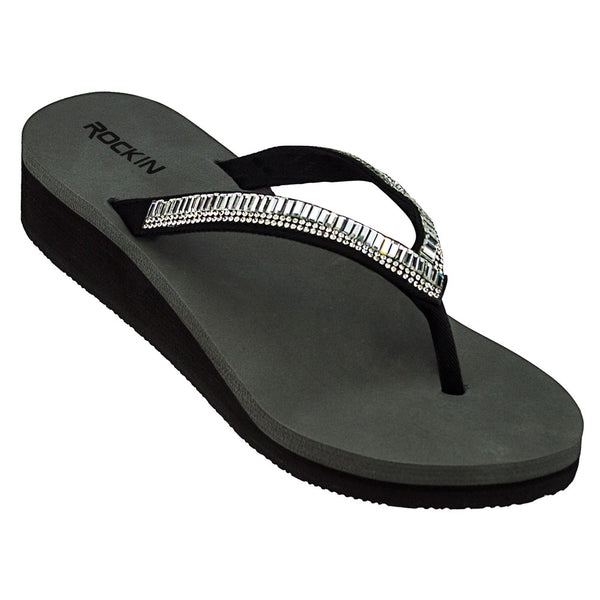 Comfortable Rhinestone Wedge Women's Wedges with slip-on design and cushioned footbed for all-day wear