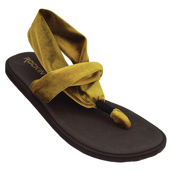 Women's Velvetine Yoga Sandals with plush velvet straps and contoured footbed for comfort