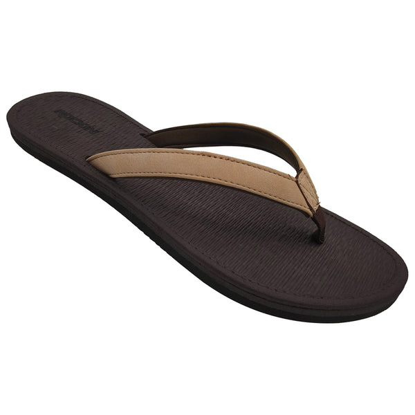 Women's comfort flip flops with cushioned footbed and flexible summer design.